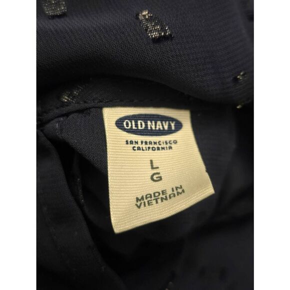 Old Navy Women's Size Large Navy Chiffon Cold Shoulder Baby Doll Blouse - Picture 5 of 6